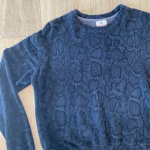 Sundry Navy Snake Print Sweatshirt